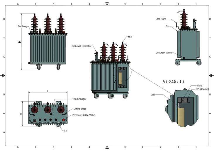 33KV Step Down 10/13.33 MVA Oil-immersed Power Transformer