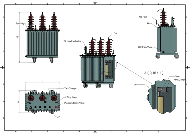 Electric 20/0.4KV Power Output Transformer
